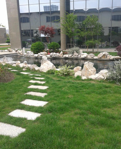 景觀工程、園林道路、石板路、花崗巖路